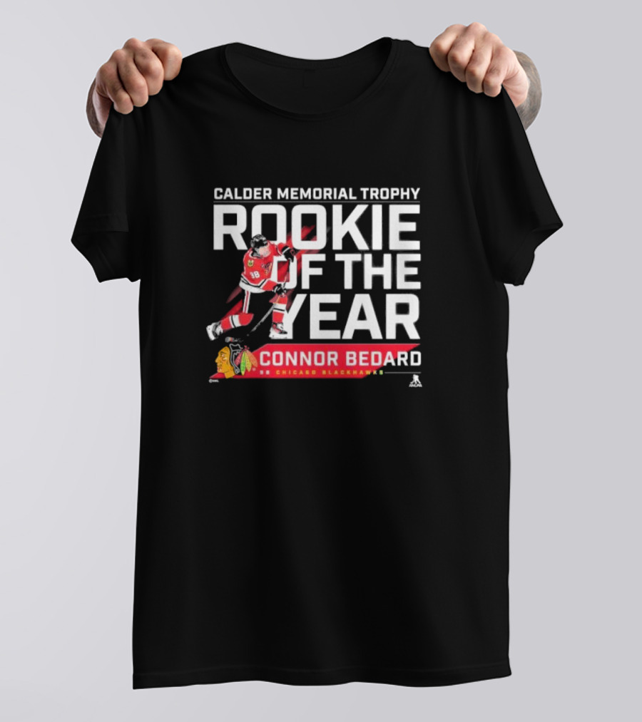 Connor Bedard Calder Memorial Trophy Rookie Of The Year 98 Chicago Blackhawks T-Shirt