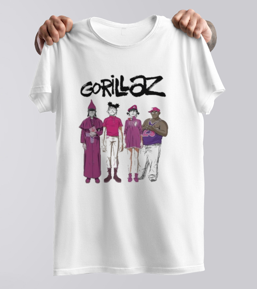 Gorillaz Cracker Island Group In Pink Outfits T-Shirt