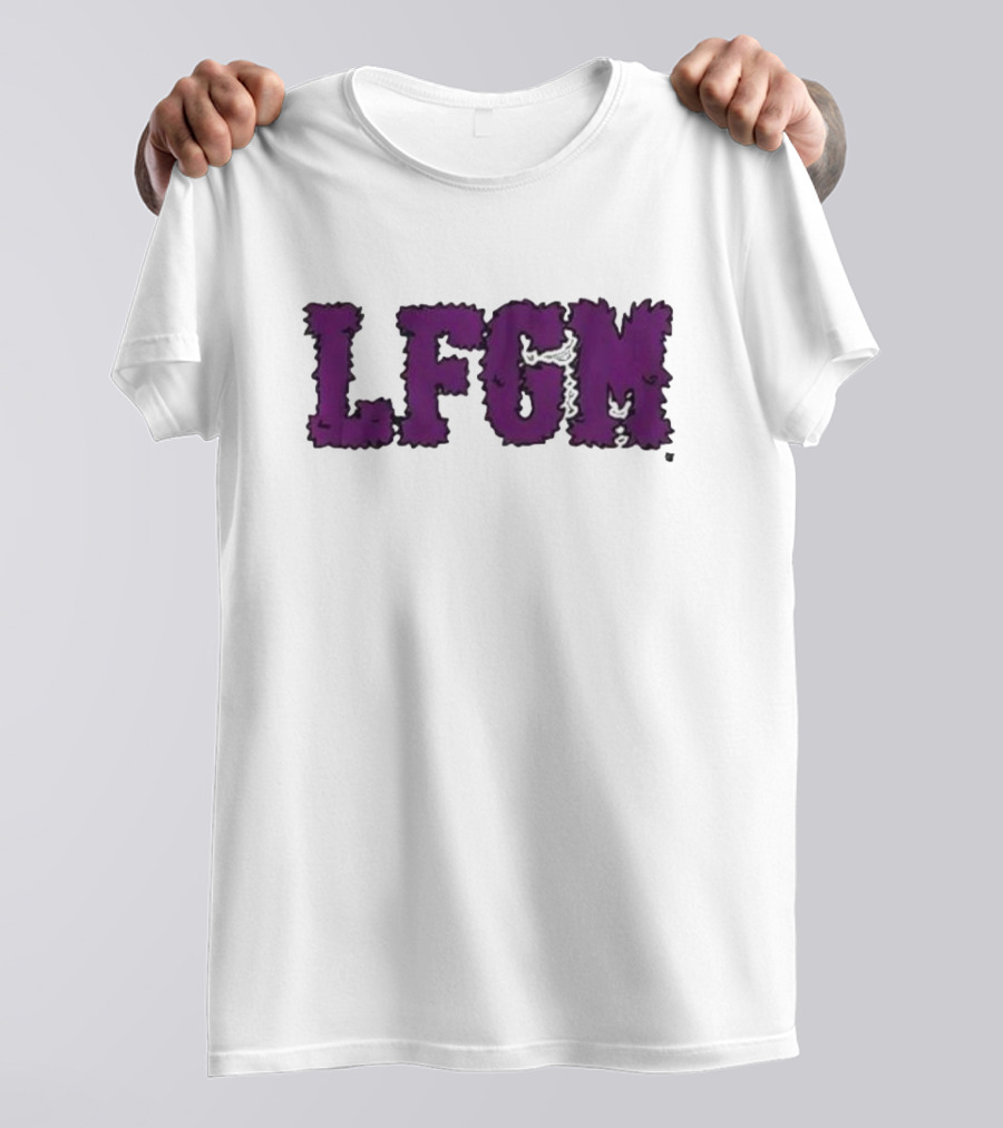 Fuzzy LFGM Purple Text T-Shirt