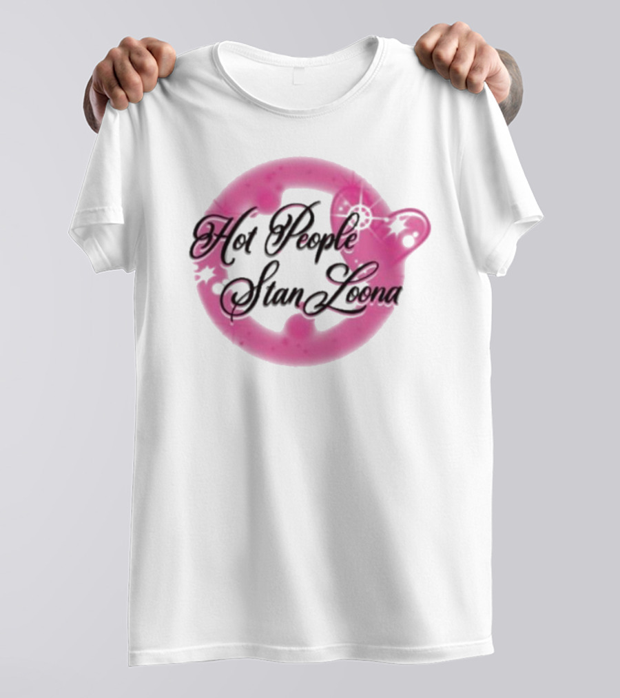 Hot People Stan Loona Pink Star Circle T-Shirt