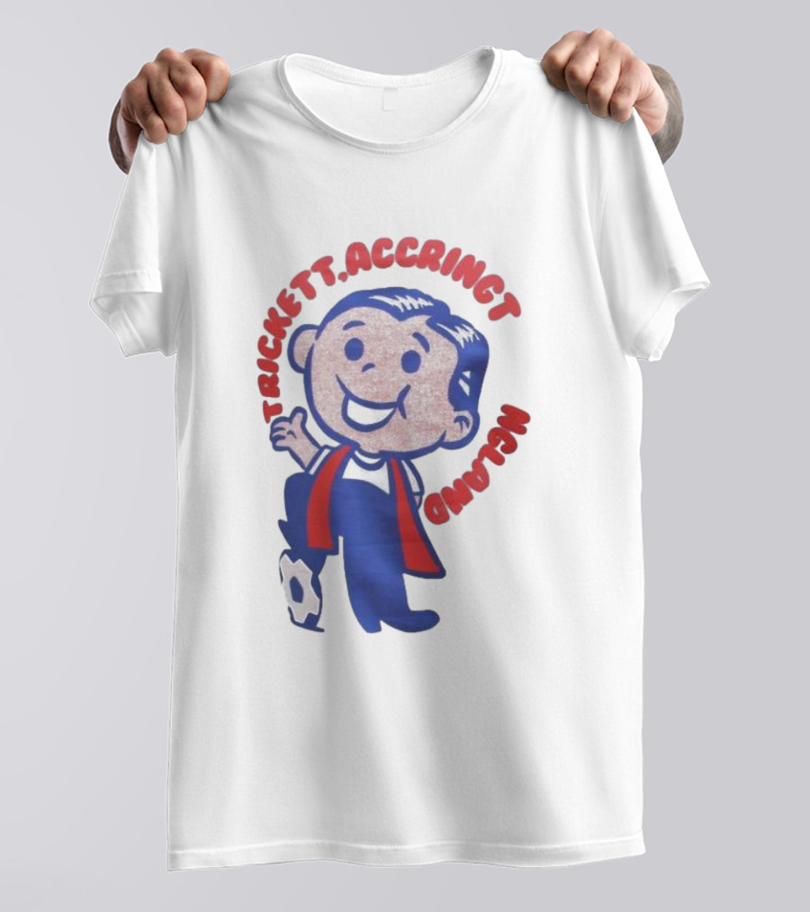 Trickett Accrington England Soccer Boy Cartoon Character T-Shirt