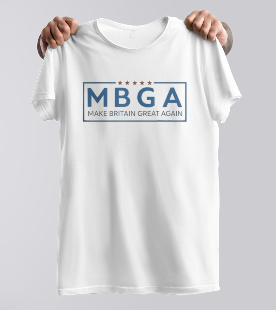 MBGA Make Britain Great Again Red Stars Blue Letters T-Shirt