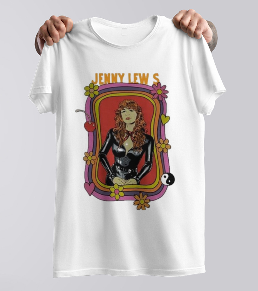 Jenny Lewis Retro Psychedelic Artwork Flowers Yin Yang T-Shirt