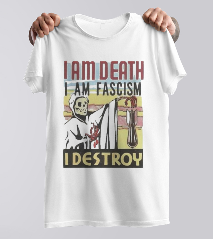 Propagandopolis I Am Death I Am Fascism I Destroy Skeleton Bomb T-Shirt