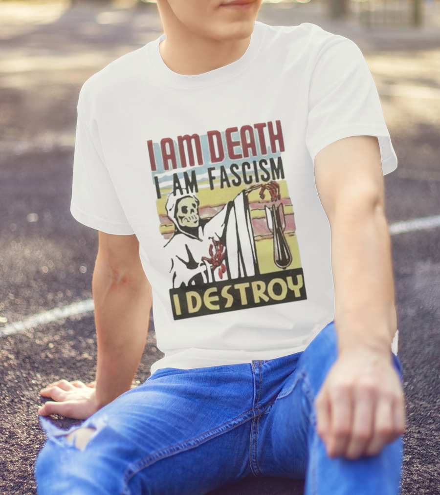 Propagandopolis I Am Death I Am Fascism I Destroy Skeleton Bomb T-Shirt