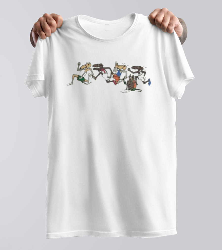 Rat Race Hawaii 70s Vintage Runner Cartoon Characters T-Shirt