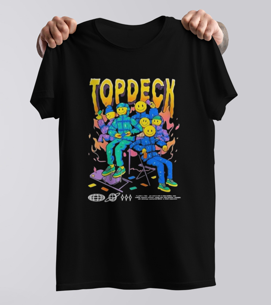 TOPDECK Smiley Squad Vibrant Characters With Musical Vibes T-Shirt