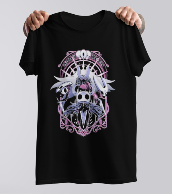 Hollow Knight Wanderers Art Nouveau Design With Knight Nails And Charms T-Shirt