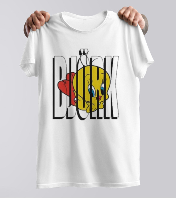 Lxix Apparel Tweety Bjork Bold Cartoon Contrast T-Shirt
