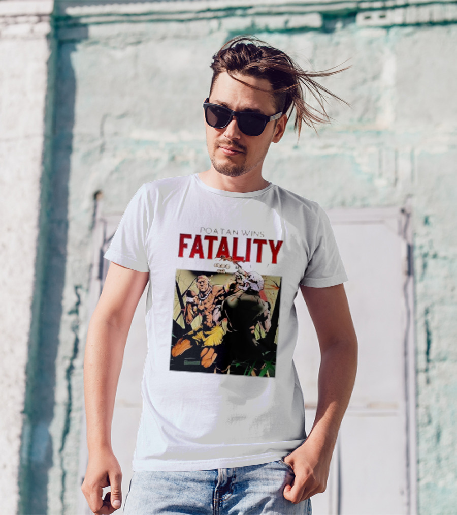 Poatan Wins Fatality Comic Style Fight Scene T-Shirt
