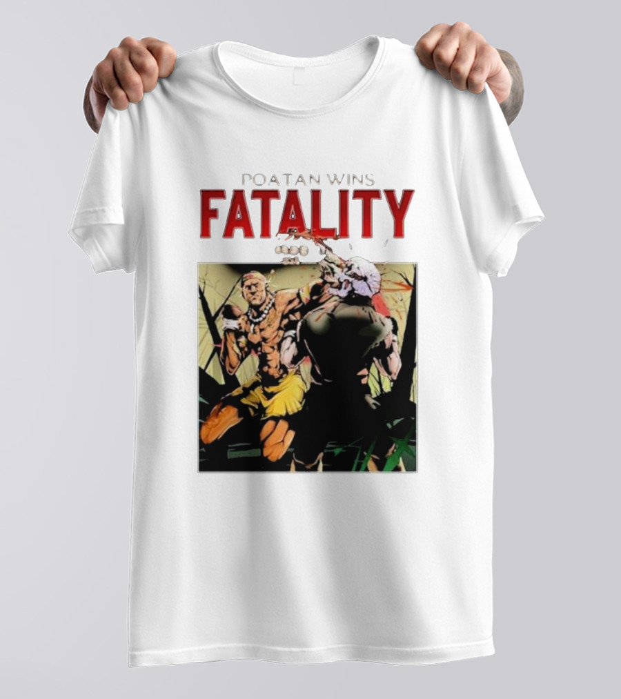 Poatan Wins Fatality Comic Style Fight Scene T-Shirt