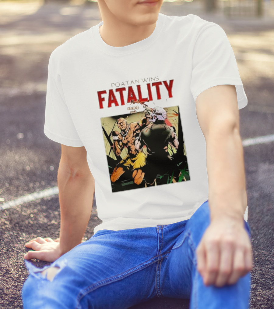 Poatan Wins Fatality Comic Style Fight Scene T-Shirt