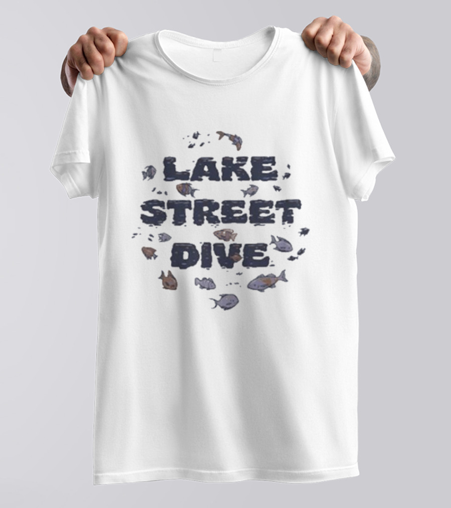 Lake Street Dive Fish Surrounding Text T-Shirt