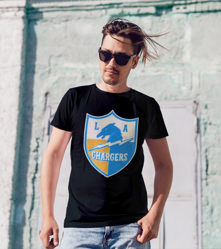 Los Angeles Chargers 1961 Vintage Logo Shield With Horse And Bolt T-Shirt
