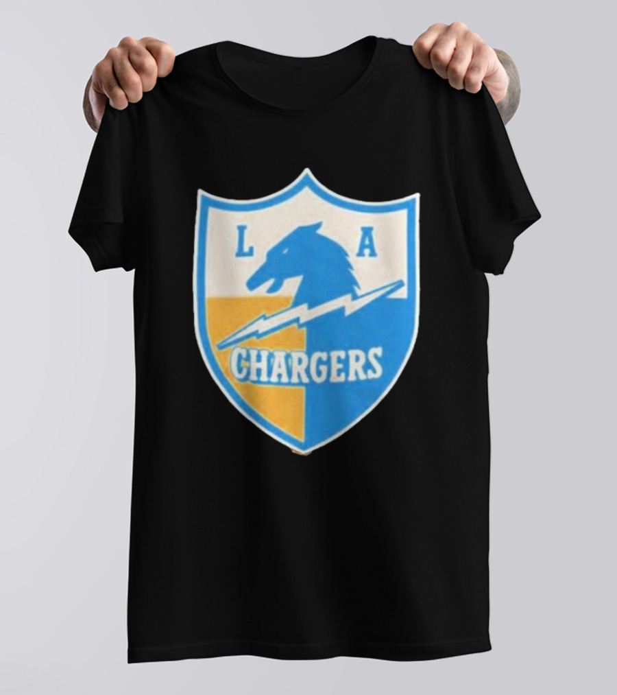 Los Angeles Chargers 1961 Vintage Logo Shield With Horse And Bolt T-Shirt