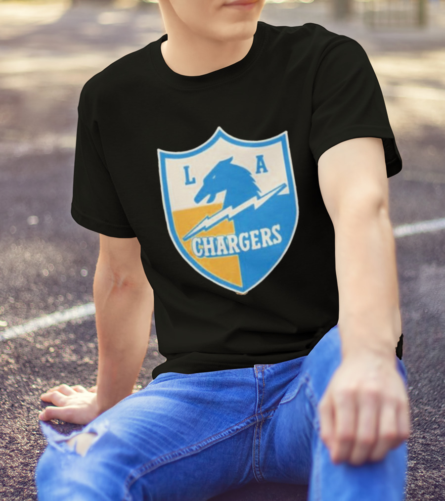 Los Angeles Chargers 1961 Vintage Logo Shield With Horse And Bolt T-Shirt
