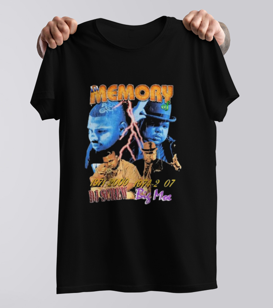 Memory 1971 2000 Dj Screw 1974 2007 Big Moe T-Shirt
