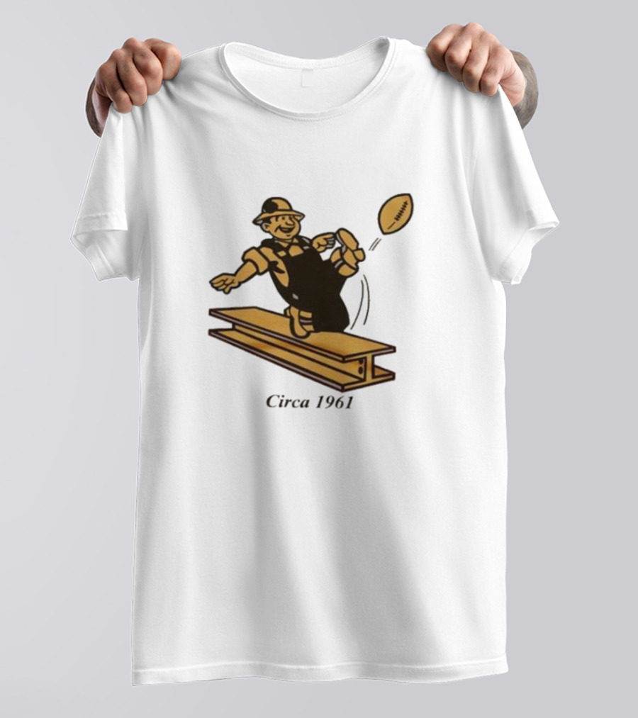 Pittsburgh Steelers Circa 1961 Football Kick Ironworker T-Shirt