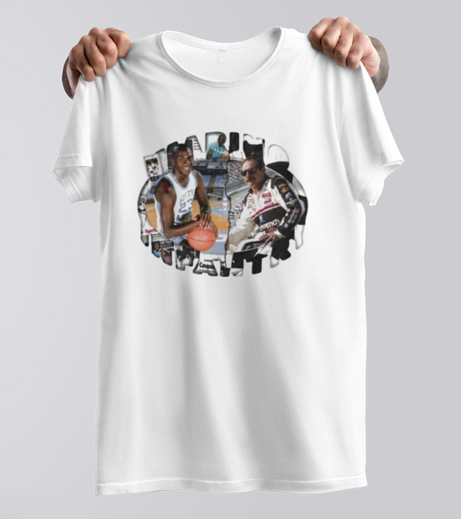 Marino Infantry Dale Earnhardt And Michael Jordan Crossover Sports Legends Collage T-Shirt