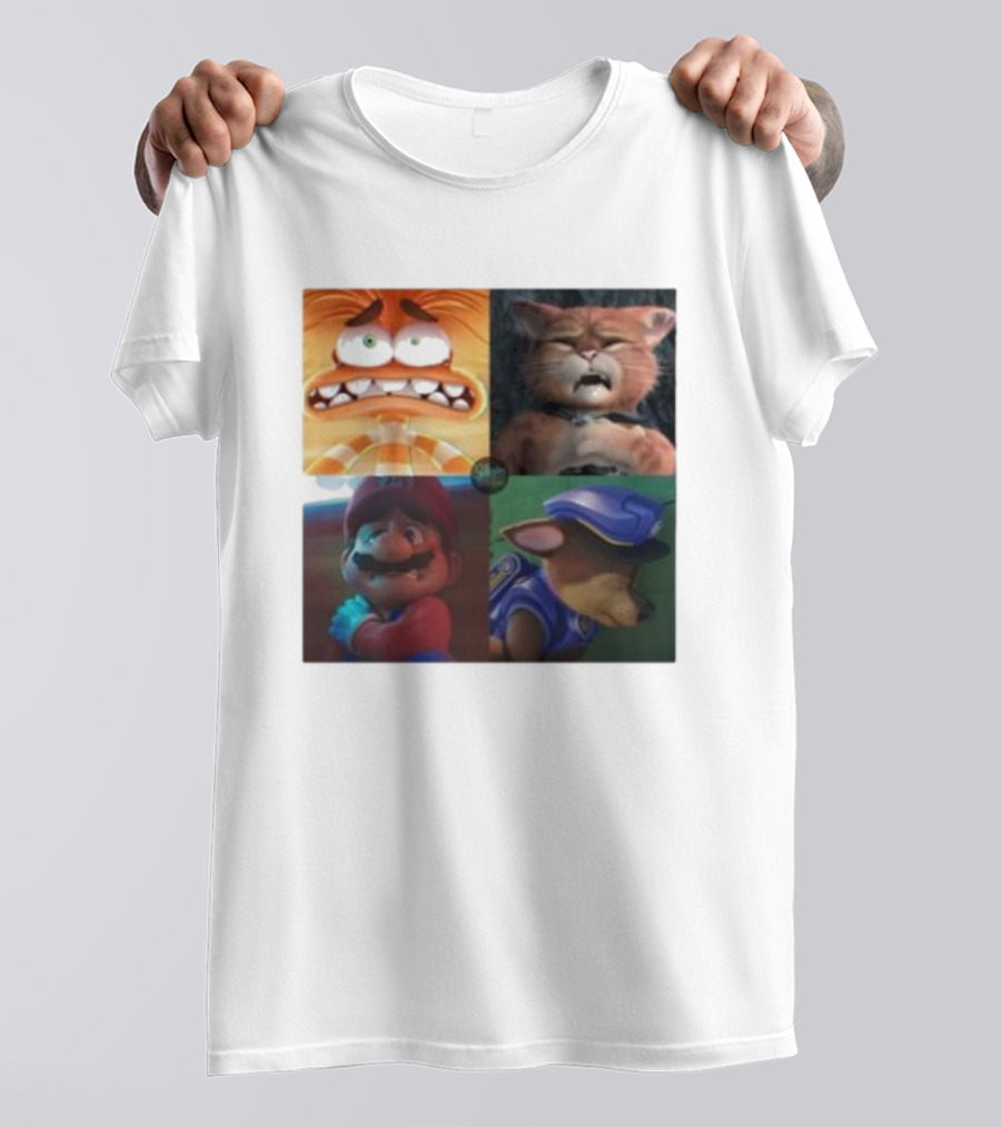 Panic Attack Anxiety Inside Out Puss In Boots Mario Paw Patrol Quartet T-Shirt