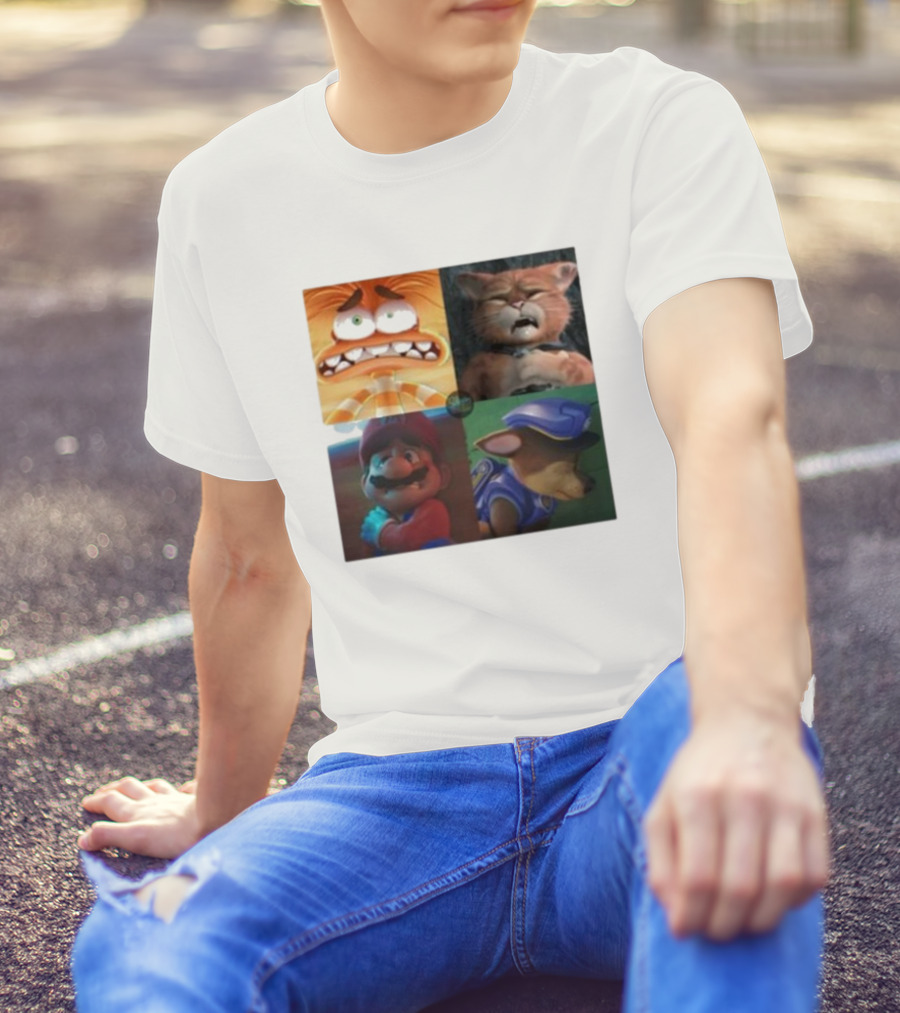 Panic Attack Anxiety Inside Out Puss In Boots Mario Paw Patrol Quartet T-Shirt