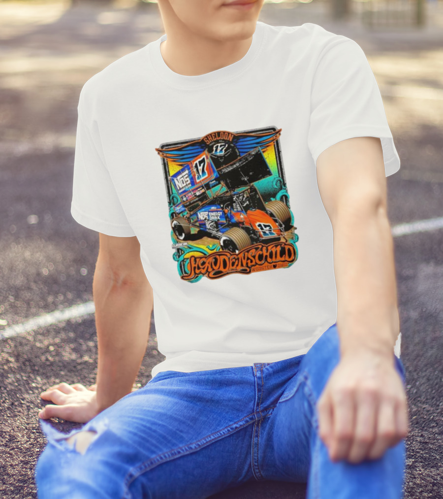 Sheldon Haudenschild NOS Energy Drink 17 Wooster Ohio Classic Ink Racing T-Shirt