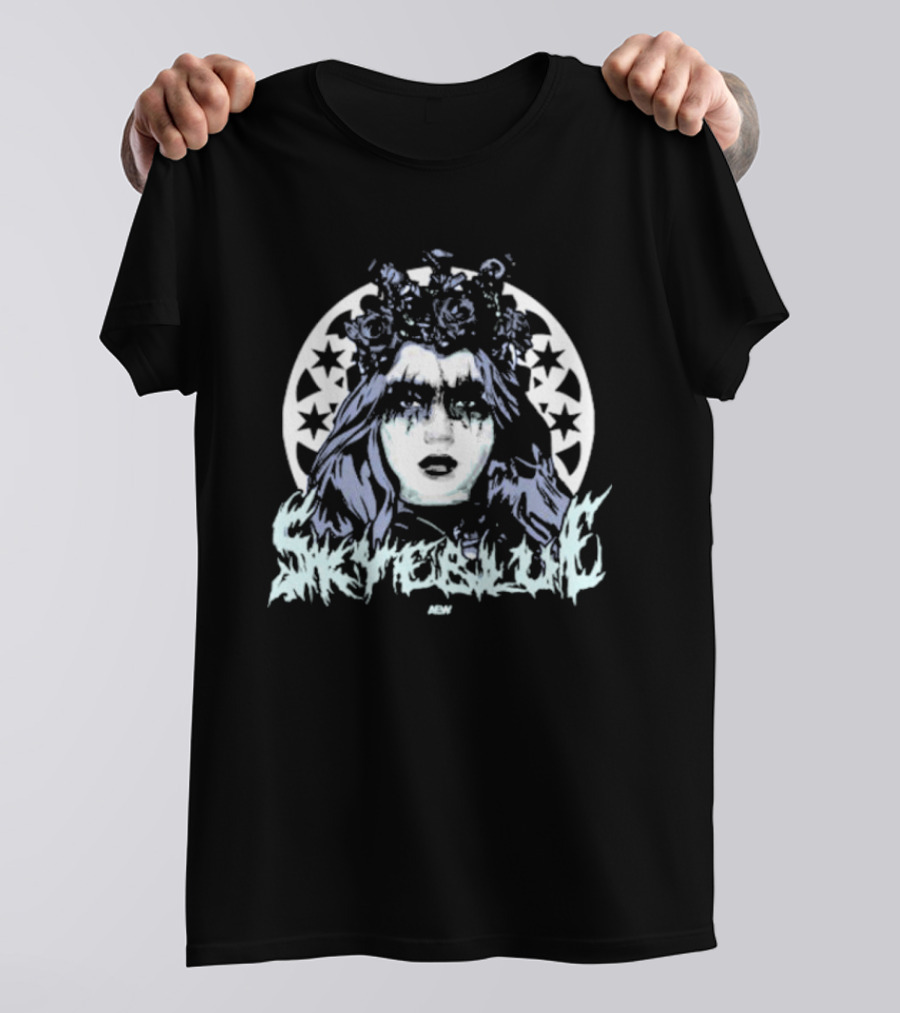 Skye Blue Choke Woman Roses Stars MDW T-Shirt