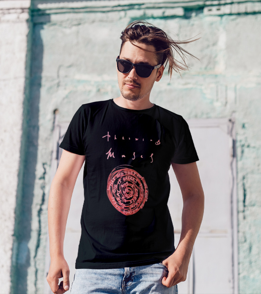 Throwing Muses Snailhead Spiral Text Fluorescent Screen Printed T-Shirt