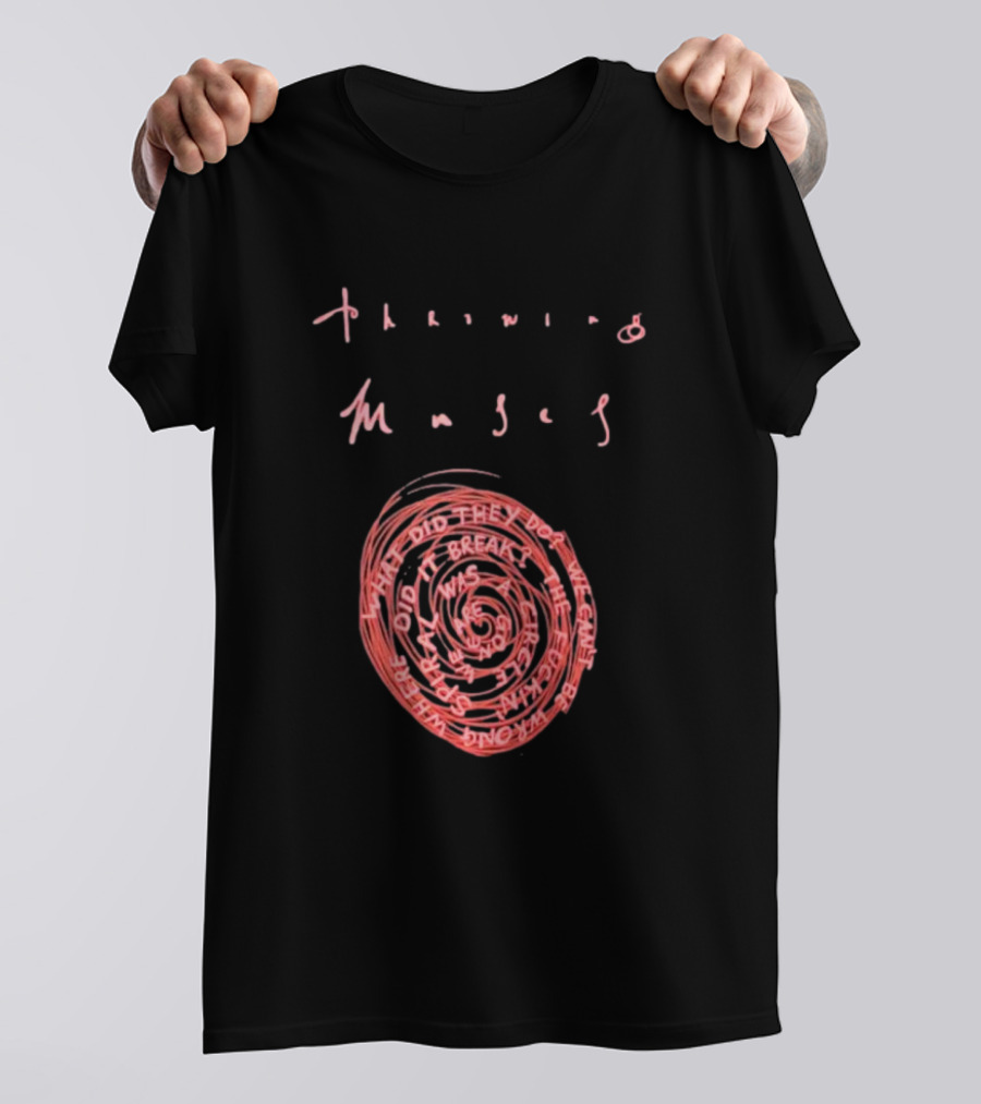 Throwing Muses Snailhead Spiral Text Fluorescent Screen Printed T-Shirt