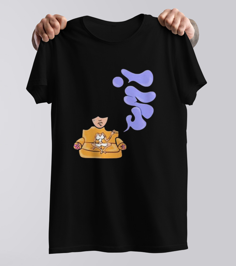 Umi Sitting On Couch With Whoisumi Stylized Smoke T-Shirt