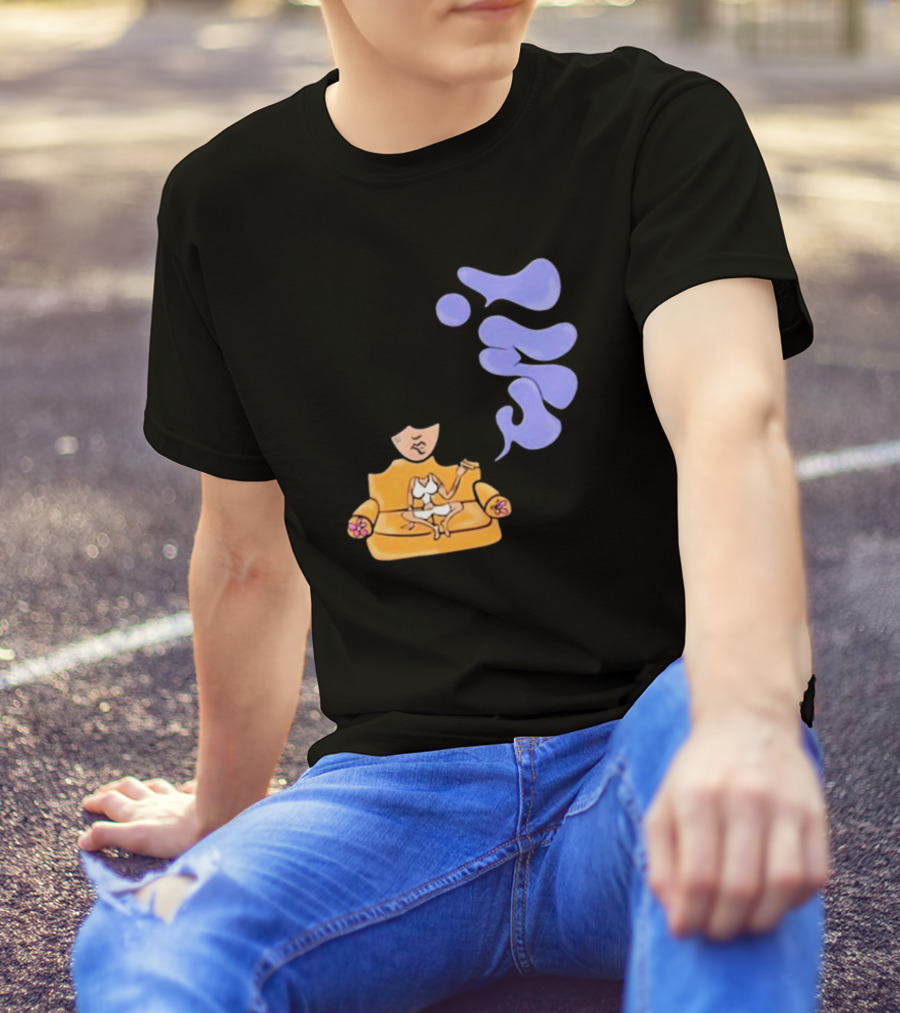 Umi Sitting On Couch With Whoisumi Stylized Smoke T-Shirt