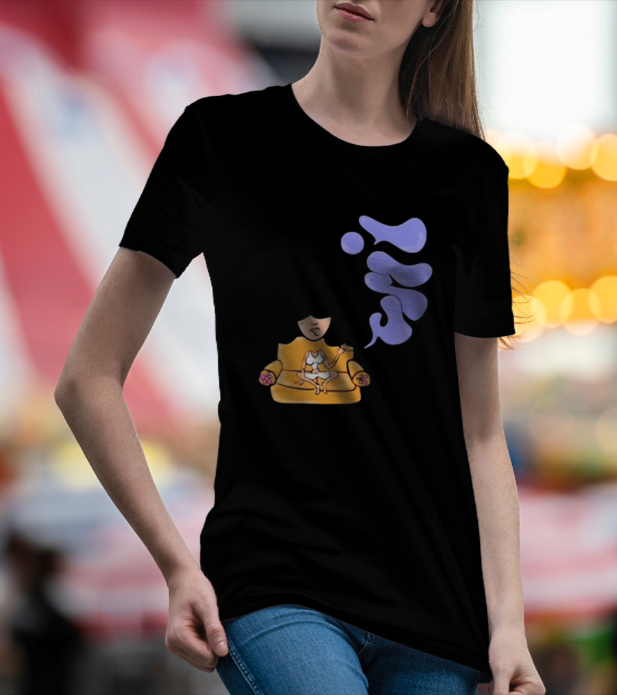 Umi Sitting On Couch With Whoisumi Stylized Smoke T-Shirt