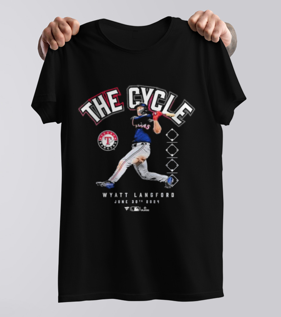 Wyatt Langford The Cycle Texas Rangers June 30th T-Shirt