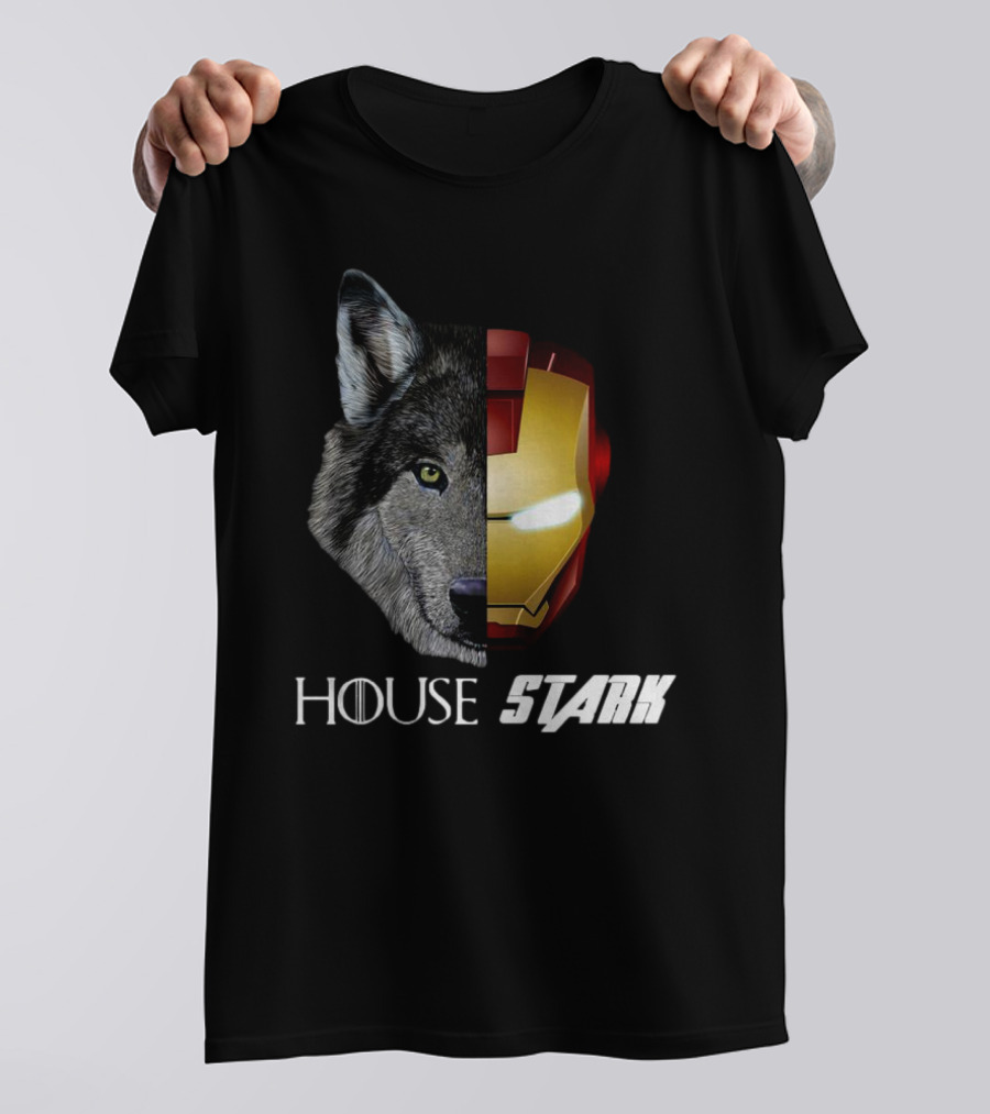 House Stark Iron Man Wolf Helm Stark T-Shirt