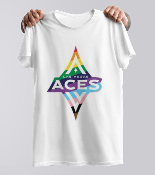 Las Vegas Aces Pride Rainbow Logo T-Shirt