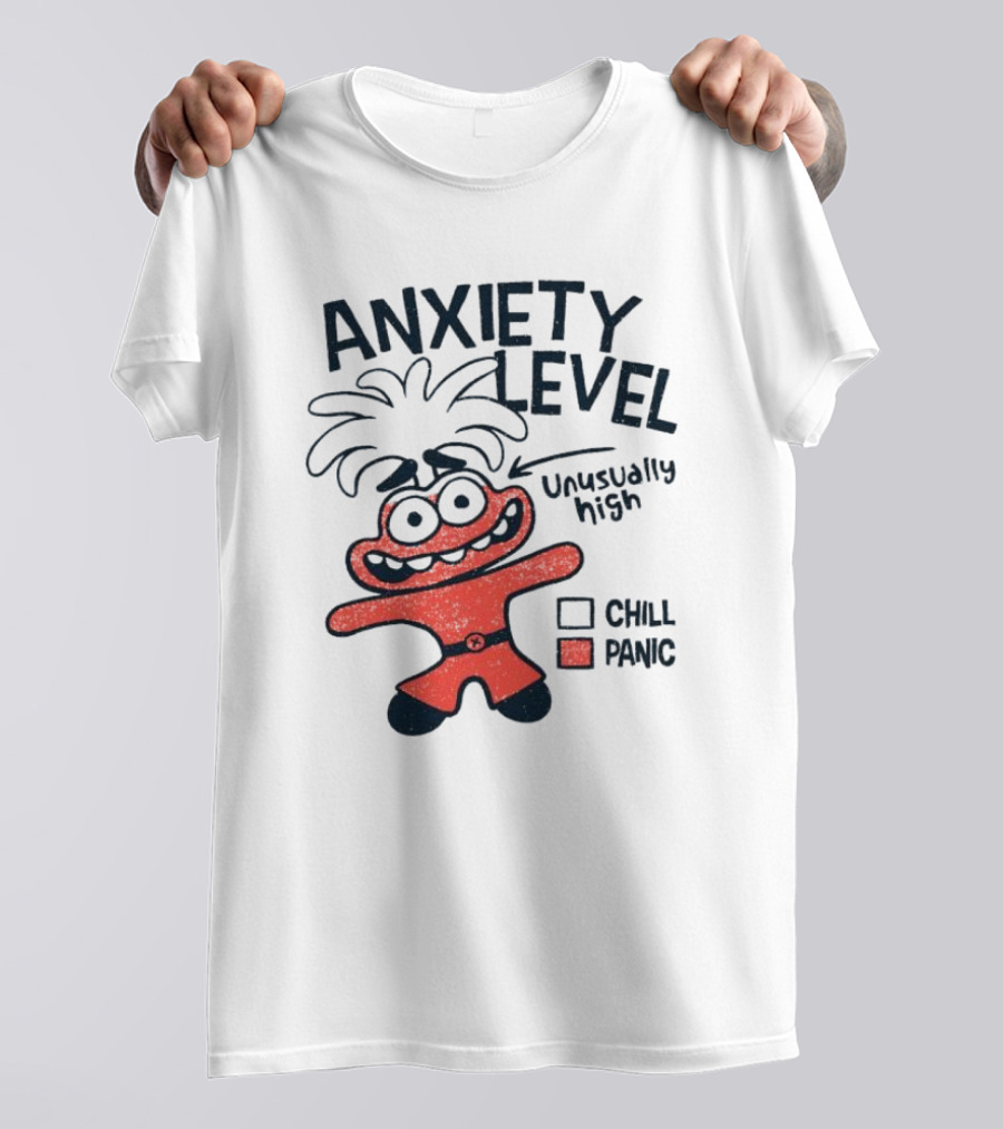 Anxiety Level Unusually High Chill Panic Cartoon Character T-Shirt
