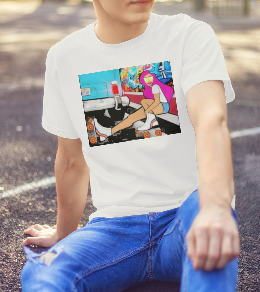 Tasha Vibrant Roller Skating Cali Street Art Vibe T-Shirt