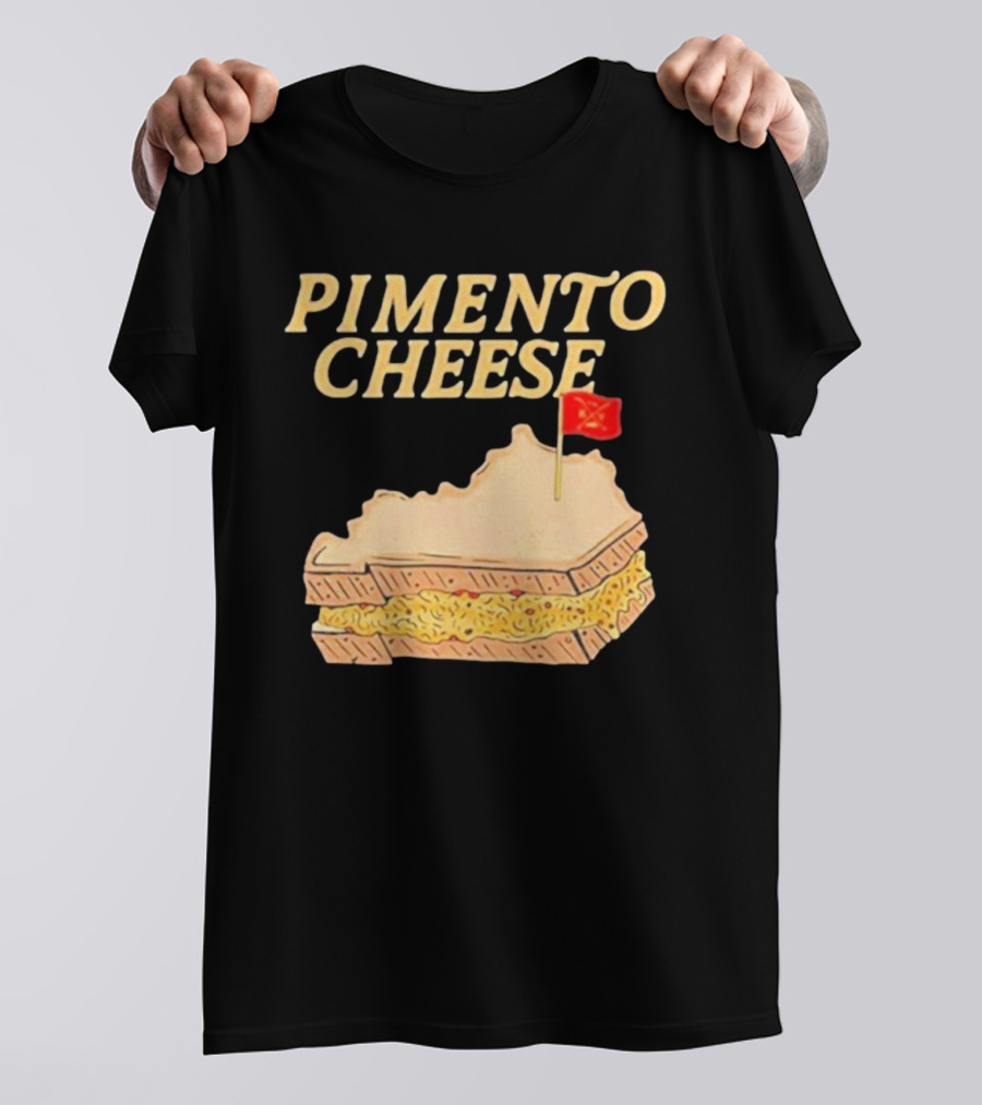 Pimento Cheese Sandwich With Kentucky Shape And Flag T-Shirt