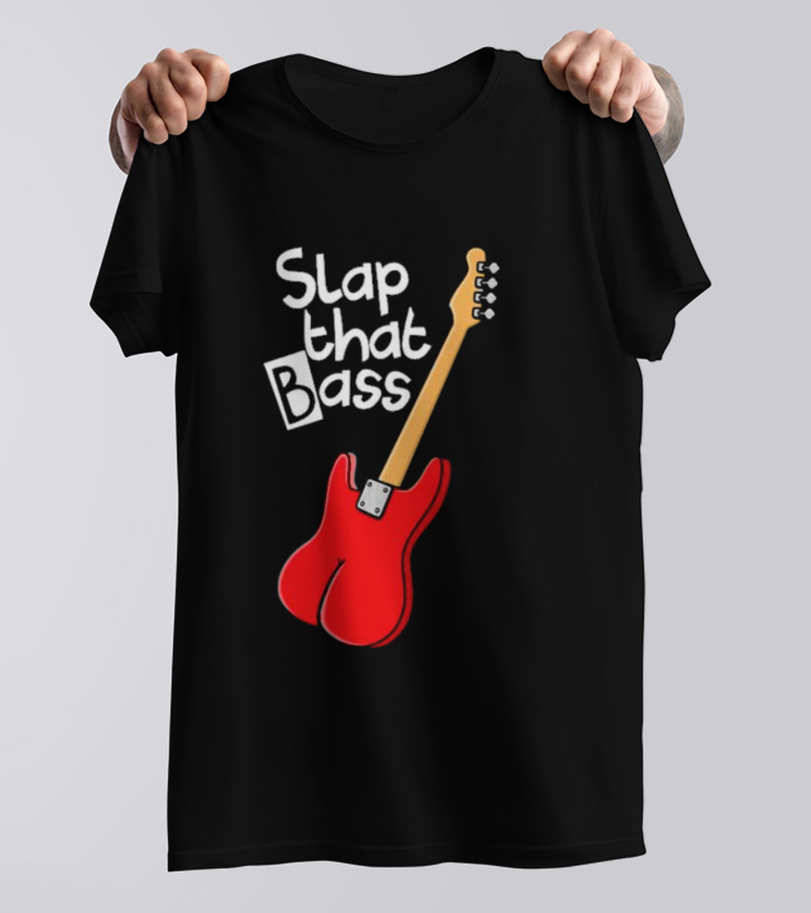 Slap That Bass Red Electric Guitar T-Shirt