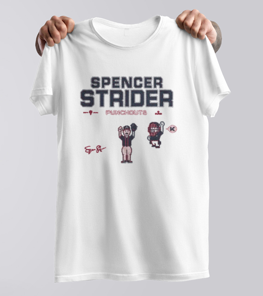 Spencer Strider Punchouts K Baseball Celebration 8-Bit T-Shirt