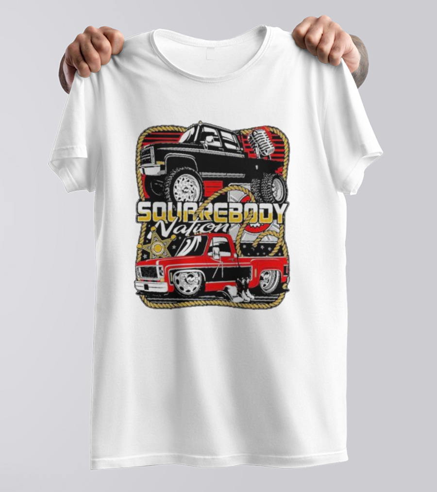 Squarebody Nation Pick Up Trucks And Cowboys Icons T-Shirt