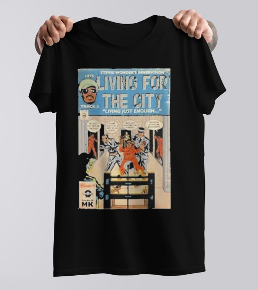 1973 Stevie Wonder's Innervision Living For The City Track 3 Comic T-Shirt
