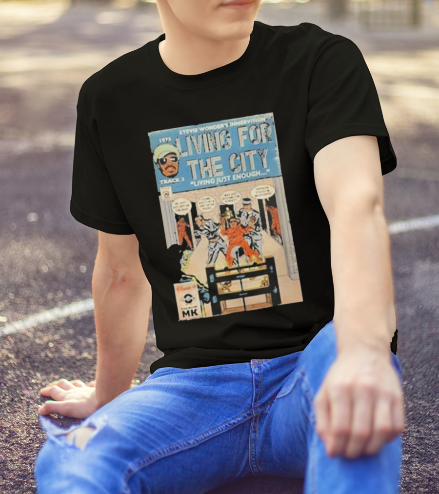 1973 Stevie Wonder's Innervision Living For The City Track 3 Comic T-Shirt