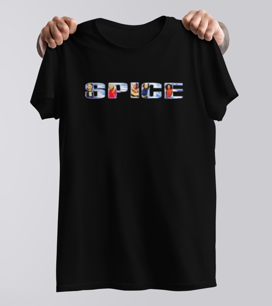 Spice Girls Wannabe Single Iconic Band Members In SPICE Letters T-Shirt