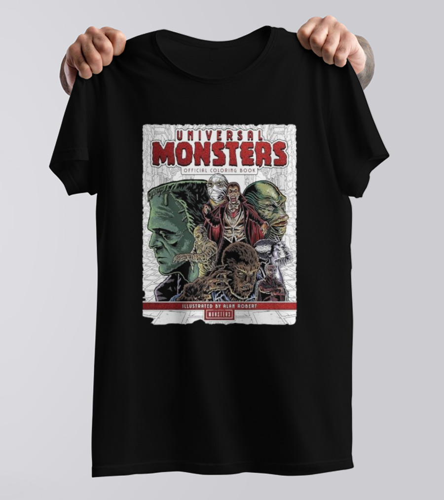 Universal Monsters Illustrated By Alan Robert Coloring Book T-Shirt
