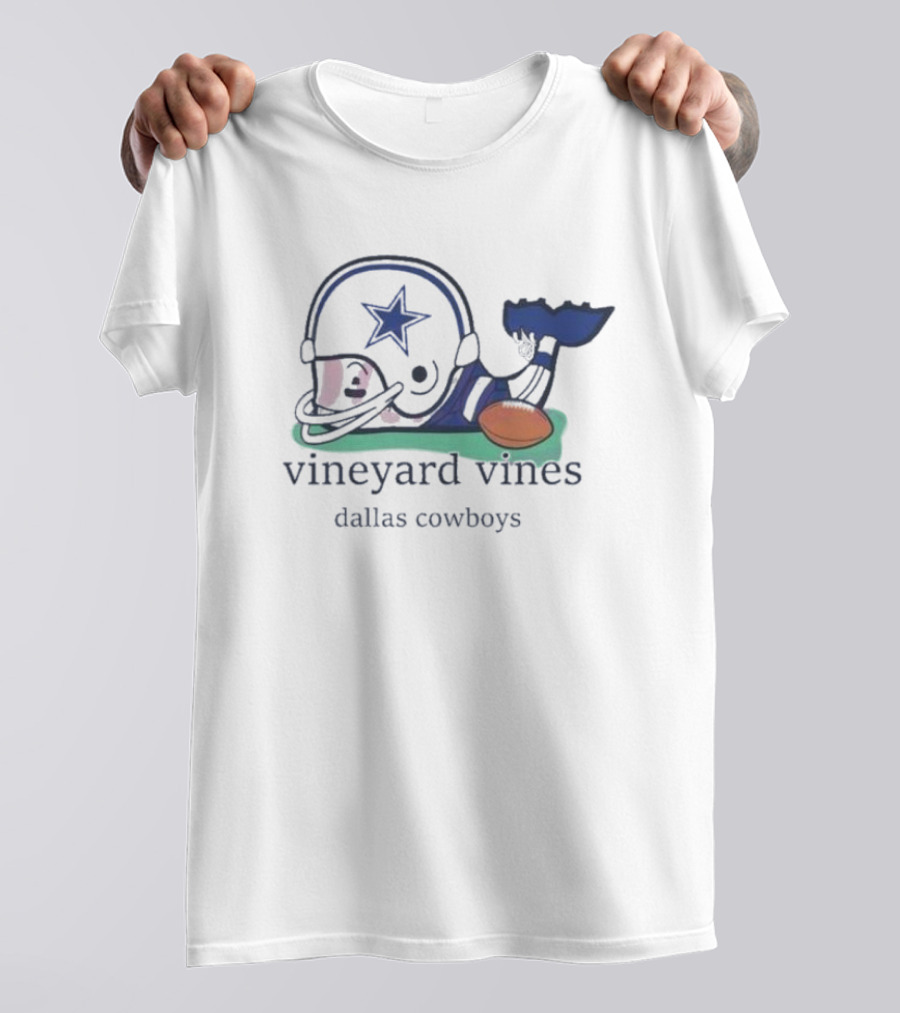 Vineyard Vines Dallas Cowboys Football Helmet And Whale T-Shirt
