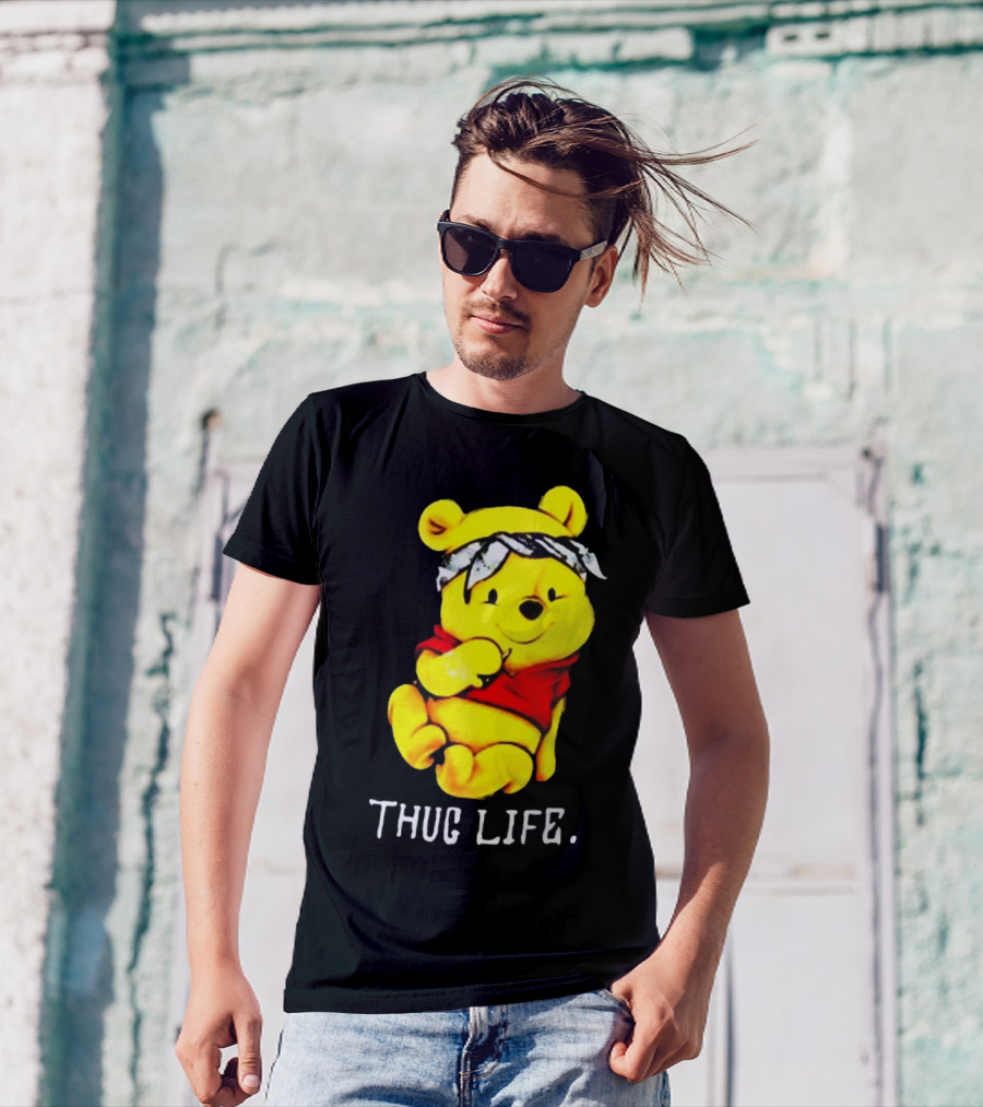 Rare Winnie The Pooh Thug Life Bandana T-Shirt