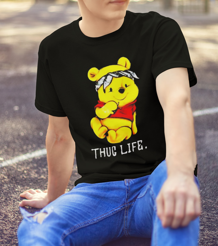 Rare Winnie The Pooh Thug Life Bandana T-Shirt