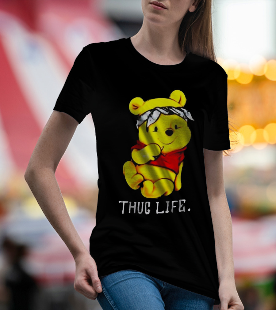 Rare Winnie The Pooh Thug Life Bandana T-Shirt