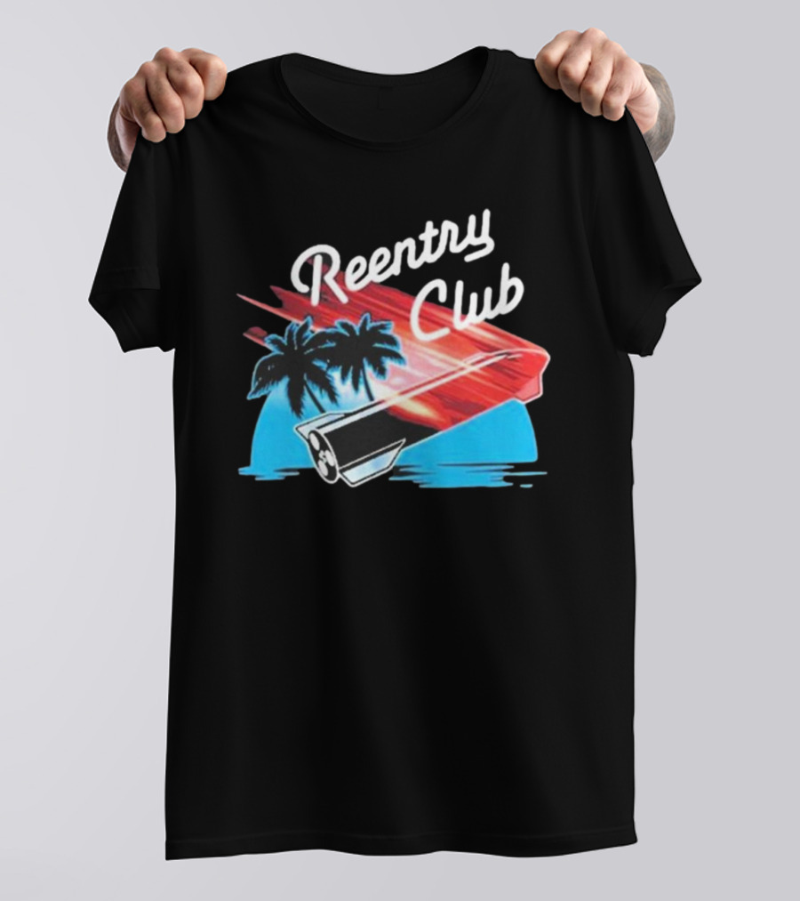 Reentry Club NFS Palm Tree Retro Space Capsule Vibrant T-Shirt